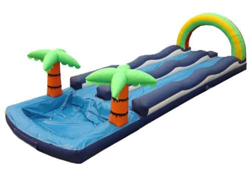 dual lane rain bow slip and slide water slide | Australian Inflatables