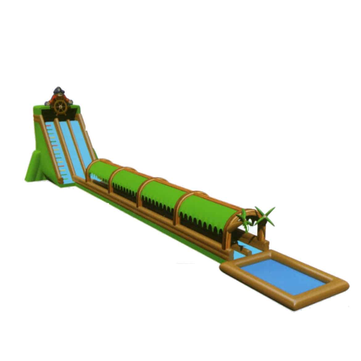 Pirate land inflatable slip and slide slide with pool | Australian Inflatables