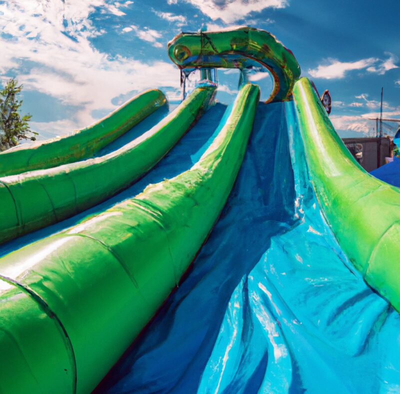 Inflatable water slide in a park | Australian Inflatables