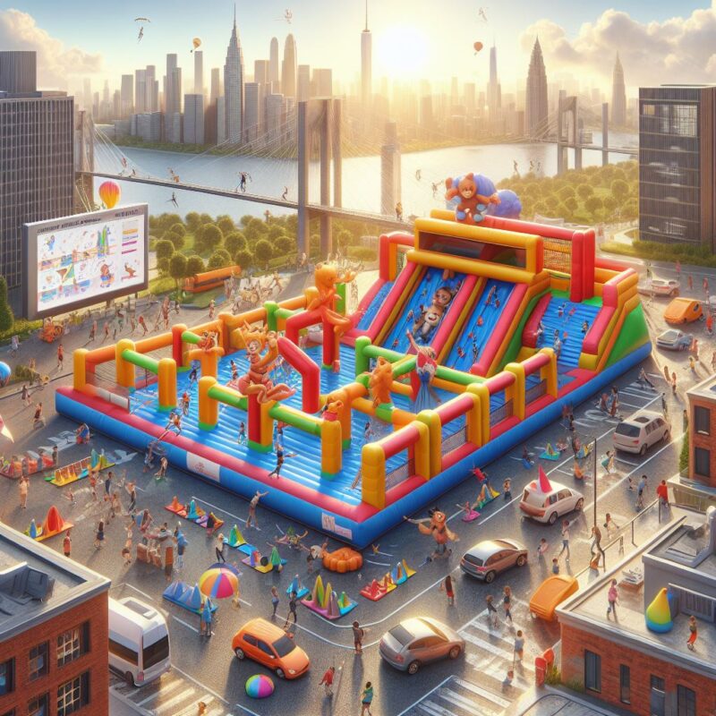 inflatable obstacle course in a carnival | Australian Inflatables