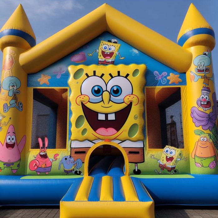 Cheerful Sponge Bob Jumping Castle | Australian Inflatables