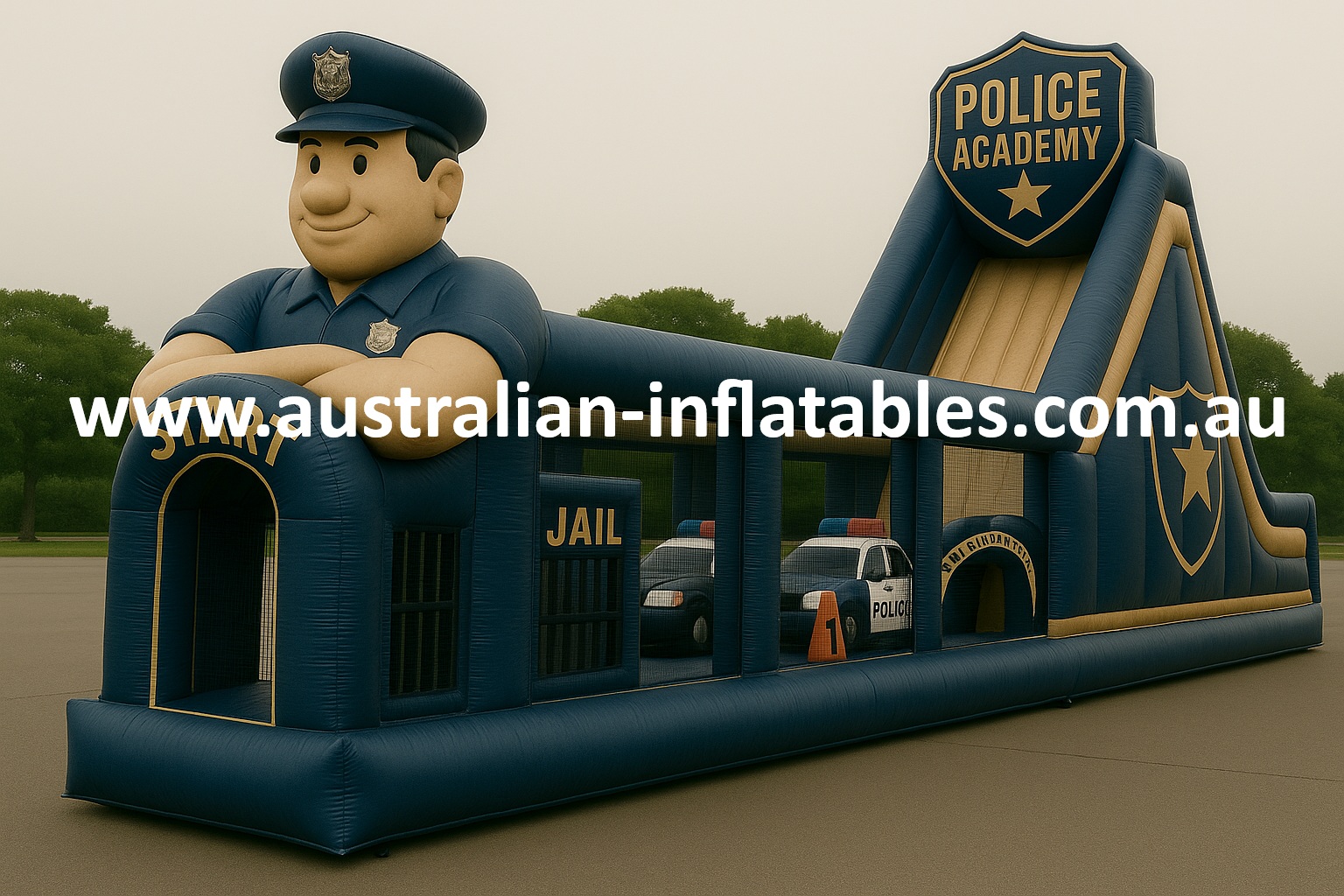 police academy inflatable obstacle course | Australian Inflatables