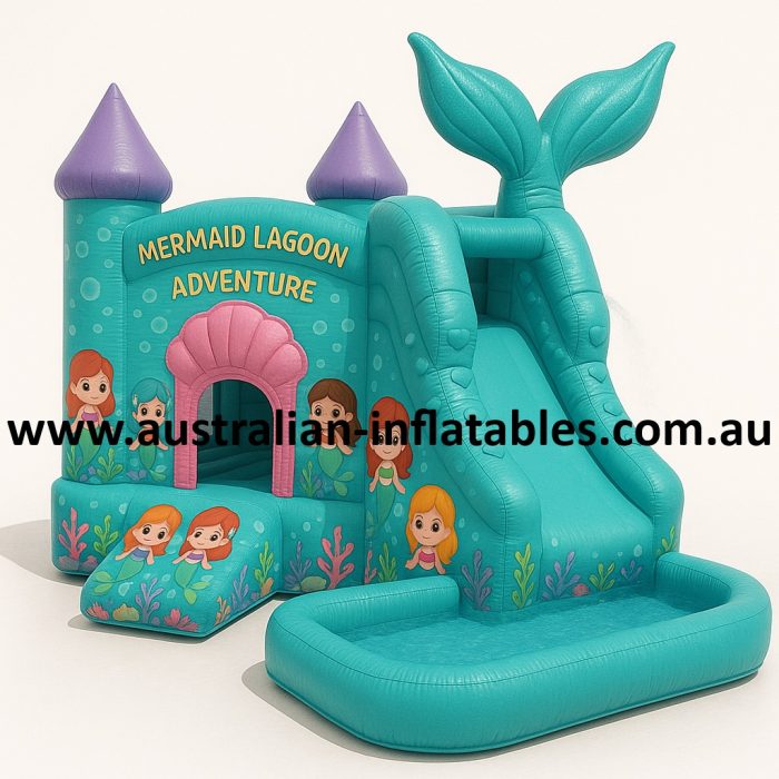 Mermaid lagoon adventure jumping castle combo | Australian Inflatables